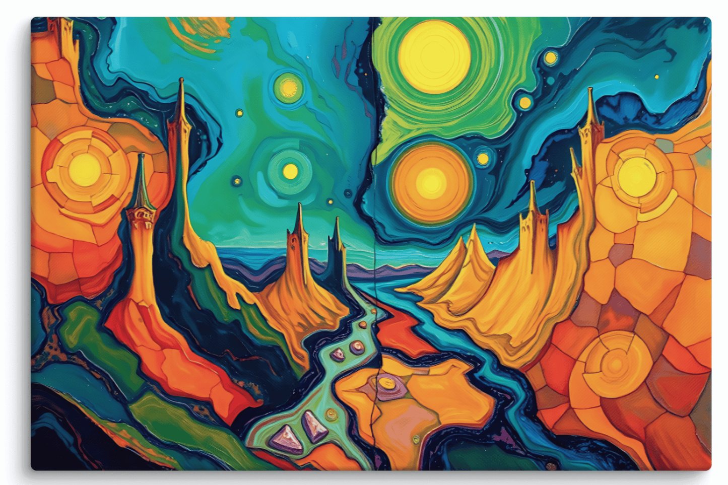 Abstract Wall Art on Stretched Canvas - Museum Quality - VWA00017A